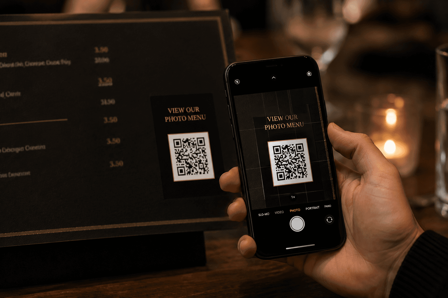 Restaurant menu with food photos helping customers choose what to order