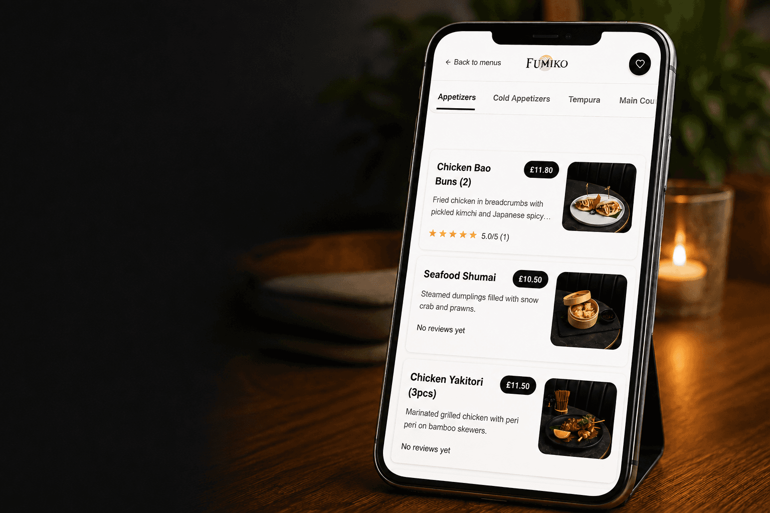 Restaurant menu with food photos helping customers choose what to order